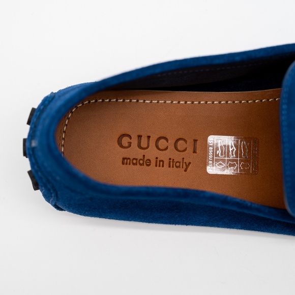 size 8.5G 9 US Gucci Burgundy Loafers Driver Horsebit Blue Shoes main image 4